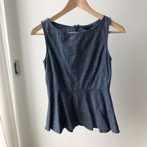 Banana Republic Chambray Peplum Top